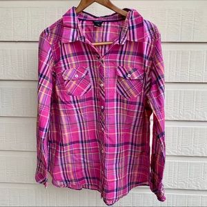 TORRID Women’s Pink Plaid Button Down